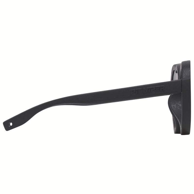 Smoke | even_more_side_view.JPG | A pair of black heart shaped sunglasses from the side against a white background