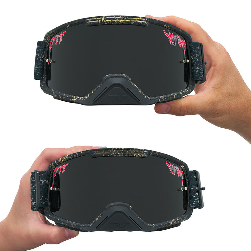 Smoke / Small | large_&_small.JPG | The Reign in Mud Brapstrap Moto Goggle Small from Pit Viper