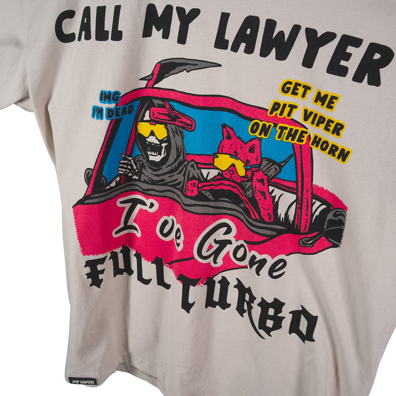 | whos_there.JPG | The Call My Lawyer Tee, regular-fit, screen printed t-shirt from Pit Viper