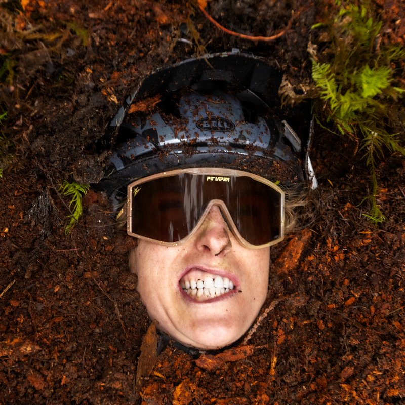 / HDPV Polarized Brown | photo_of_dirt_person.JPG | The Brown Town Try-Hard, polarized sunglasses from Pit Viper