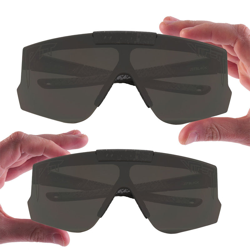 Smoke / Regular | there_are_two_sizes.JPG | The Blacking Out Flip Off 2.0 sunglasses from Pit Viper