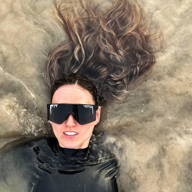 HDPV Polarized Smoke / Regular | photo_of_person.JPG | The Exec Original Polarized Smoke, shield style sunglasses from Pit Viper, polarized sunglasses from Pit Viper