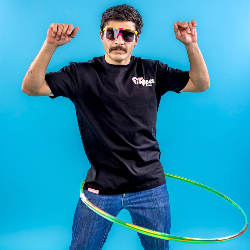 / Photochromic Smoke | another_person.JPG | Man hula-hoops wearing The Italo 2000 Photochromic Smoke Lens from Pit Viper Sunglasses