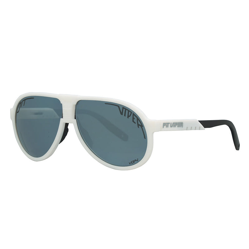 / Polarized Silver | side_view.JPG | The Miami Nights Jethawk from pitviper, white framed aviator sunglasses