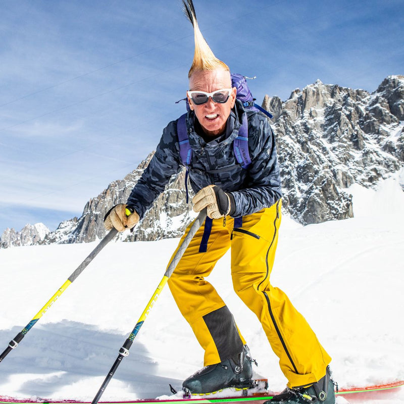  | photo_of_person.JPG | Man skis wearing the mohawker clawdia from Pit Viper