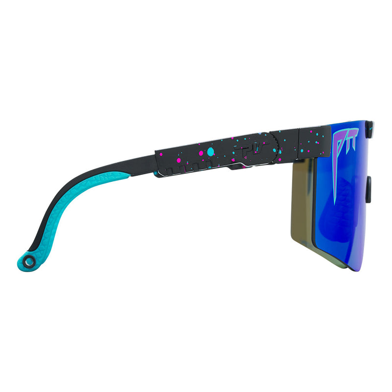 HDPV Polarized Blue / Regular | even_more_side_view.JPG | The Midnight Original Regular HDPV Polarized Blue, shield style sunglasses from Pit Viper, polarized sunglasses from Pit Viper