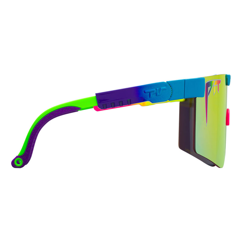 HDPV Polarized Rainbow / Regular | even_more_side_view.JPG | The Pride Original Regular, shield style sunglasses from Pit Viper, polarized sunglasses from Pit Viper