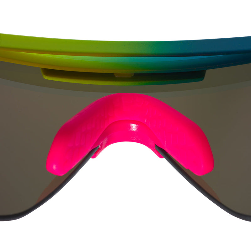 HDPV Polarized Rainbow / Regular | gotcha_nose.JPG | The Pride Original Regular, shield style sunglasses from Pit Viper, polarized sunglasses from Pit Viper