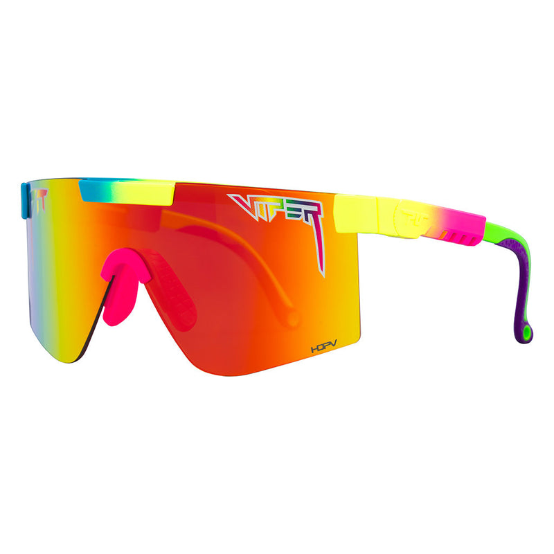 HDPV Polarized Rainbow / Wide | side_view.JPG | The Pride Original Wide, shield style sunglasses from Pit Viper, polarized sunglasses from Pit Viper