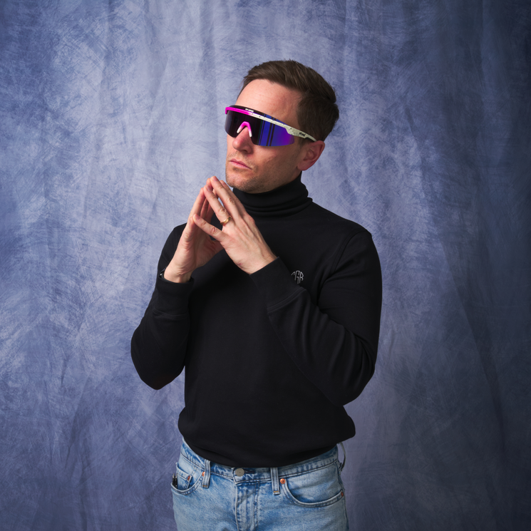 / Z87+ Pink-Purple | photo_of_person.JPG | The Domestique Skysurfer, safety rated sunglasses from Pit Viper