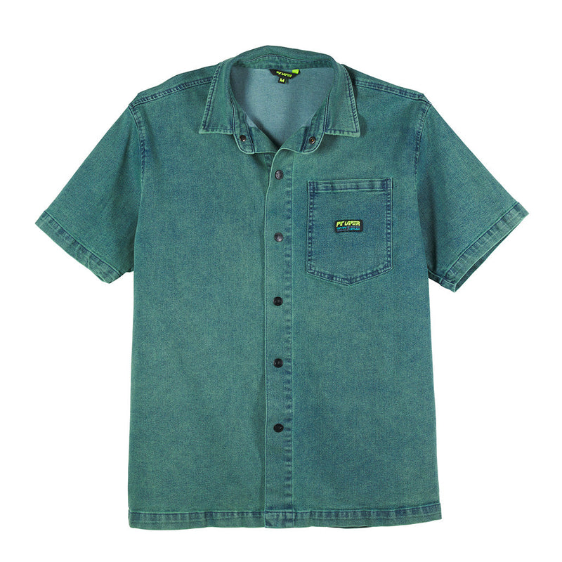 | wow.JPG | The Rec Center Sport Denim Short Sleeve shirt, button down, stretchy shirt from Pit Viper