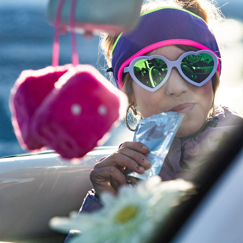  | photo_of_person.JPG | Woman drinking in The Moontower Admirer from Pit Viper Sunglasses