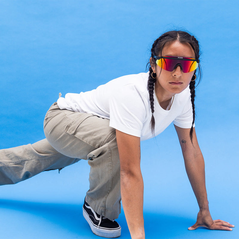 / Polarized Rainbow | photo_of_person_2.JPG | The Exec Skysurfer with a Polarized Rainbow lens from Pit Viper Sunglasses