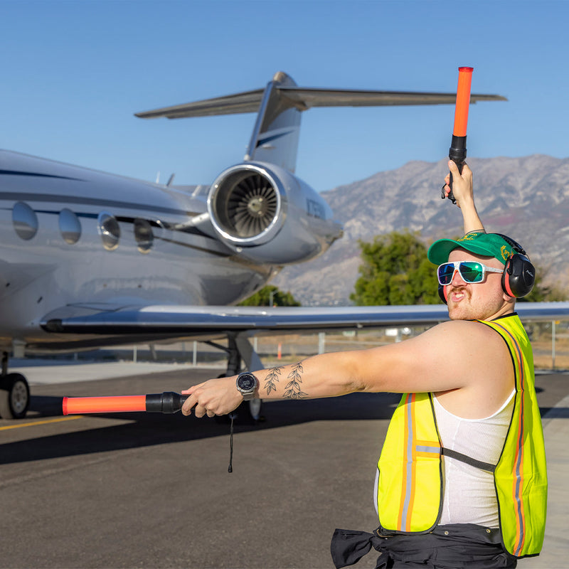 / Blue-Green | poopoo.JPG | A man posing as an air traffic controller wearing Pit Viper Sunglasses