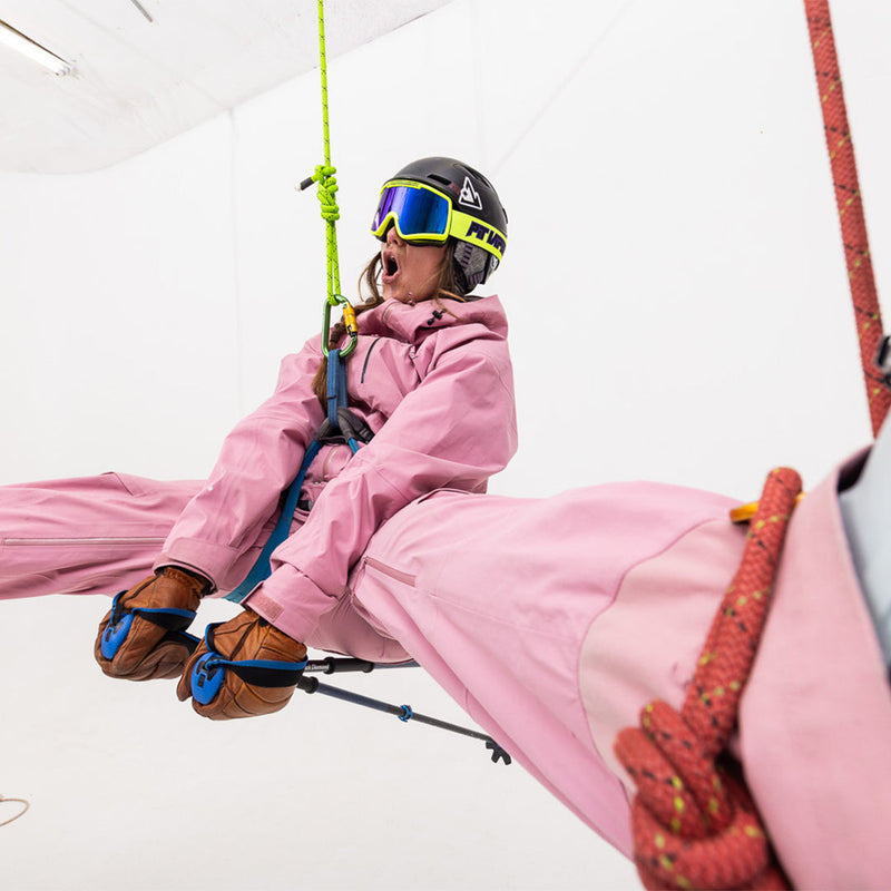 Smoke / Large | photo_for_website.JPG | Woman repelling wearing The French Fry Goggles from Pit Viper Sunglasses