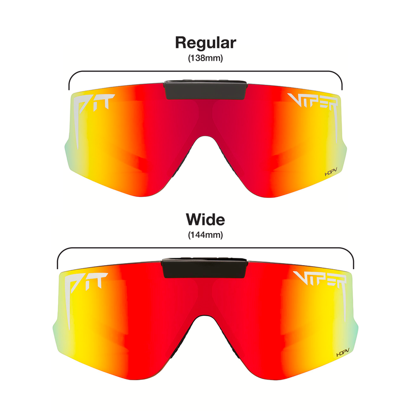 Red / Regular | two_sizes.JPG | Studio view of The Heater Flip-Offs 2.0 with red / regular lens