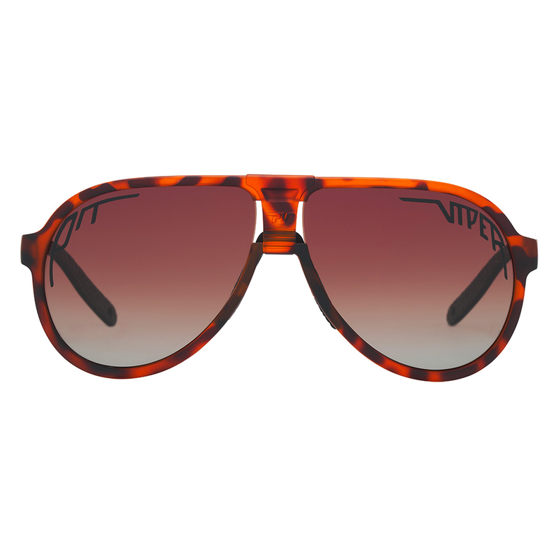 / Polarized Brown Fade | full_frontal.JPG | The Landlocked Jethawk, aviator style sunglasses with a polarized fade lens from Pit Viper