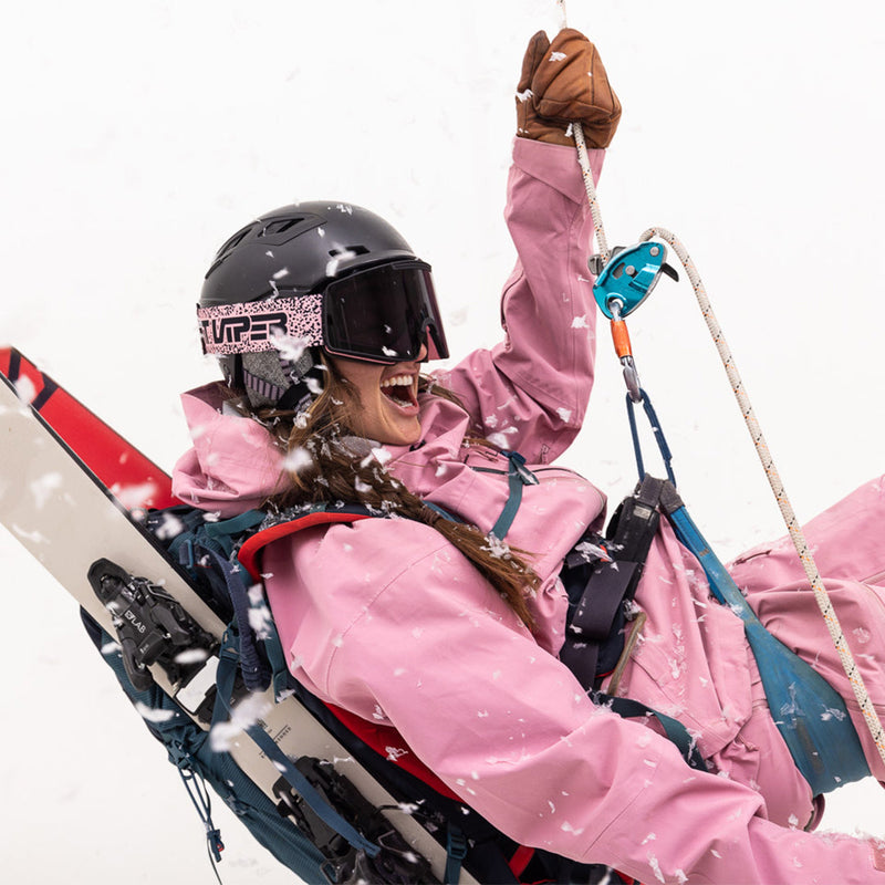  | photo_of_person.JPG | Person repelling wearing the Proform Goggle by Pit Viper Sunglasses
