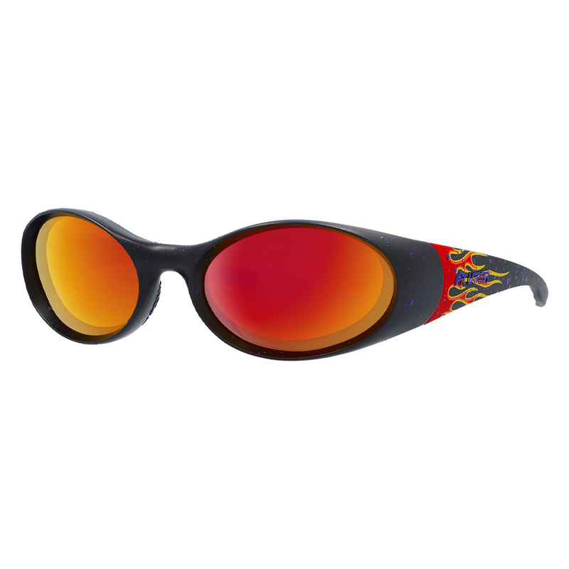 / Red | wow.JPG | The Combustion Slammer from Pit Viper Sunglasses, 1999 Retro Oval sunglasses with red flames on the frame and a red lens