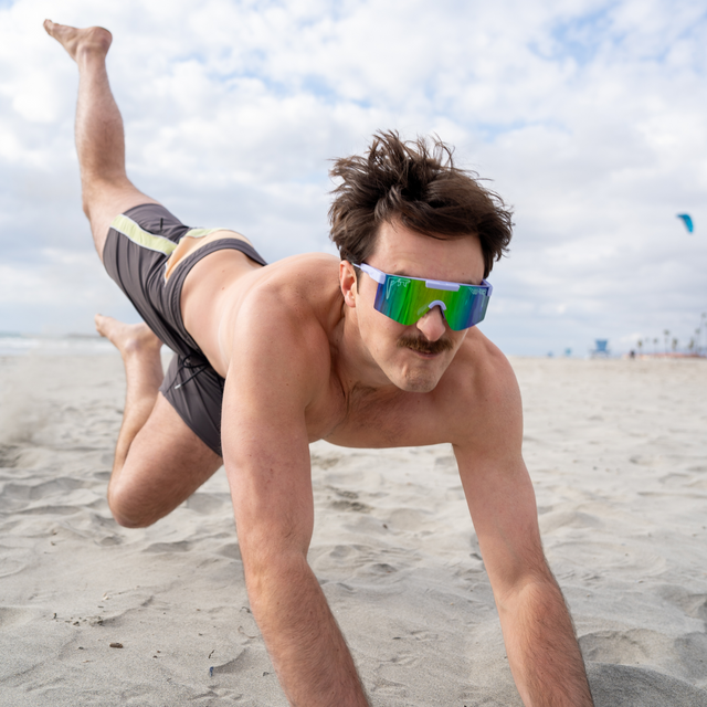 HDPV Polarized Blue-Green / Regular | hello_i_am_sandy.JPG | The Moontower Original Regular, shield style sunglasses from Pit Viper, polarized sunglasses from Pit Viper